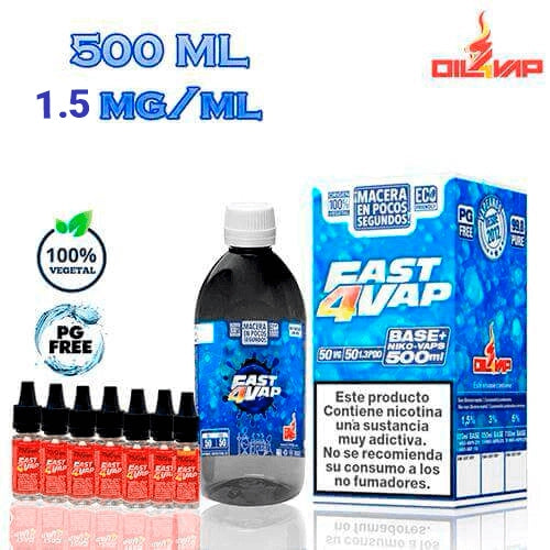 Oil4Vap Base Fast4Vap Pack 500ml - 1.5mg