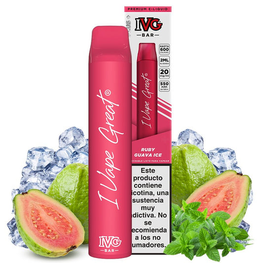 Pod desechable Ruby Guava Ice 600puffs - IVG Bar Plus