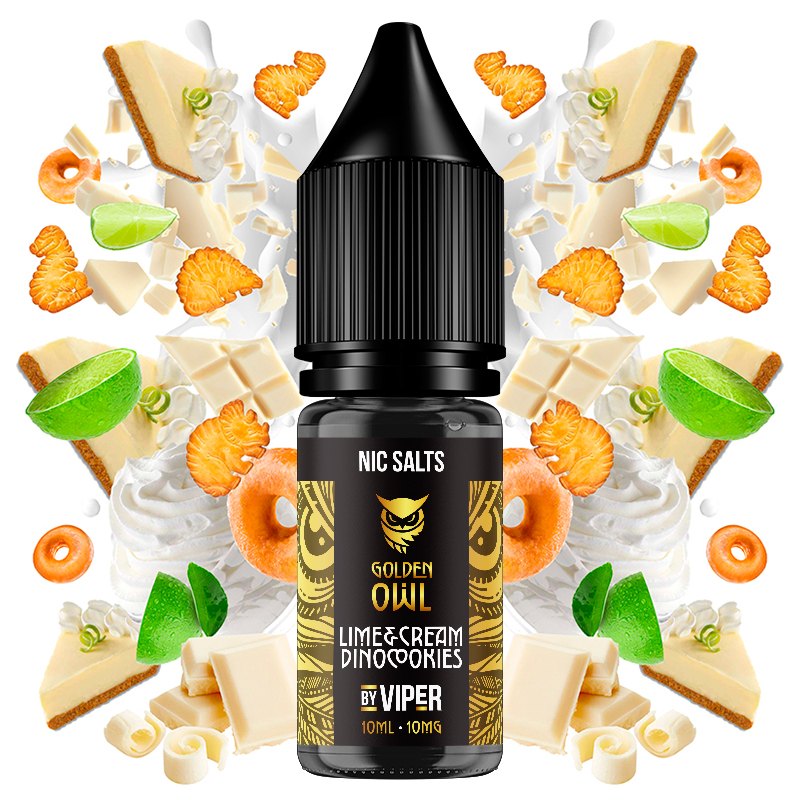 Lime Cream Dinocookies 10ml - Golden Owl Nic Salts by Viper